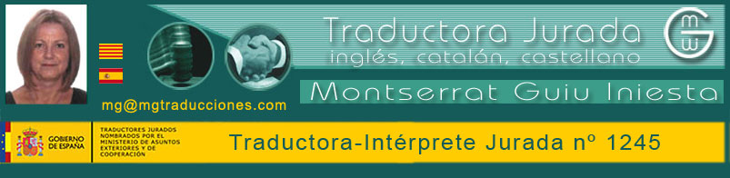 Traductora jurada d'anglès, español y català.